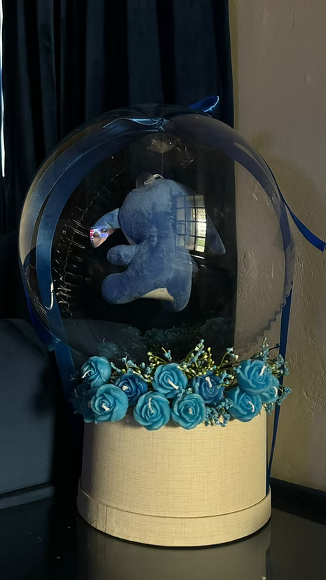 استيس باليتشون شفاف مع ورد